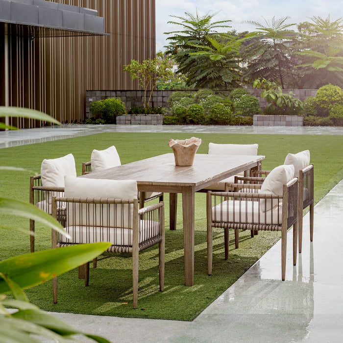 Clara White & Grey Outdoor Dining Chair