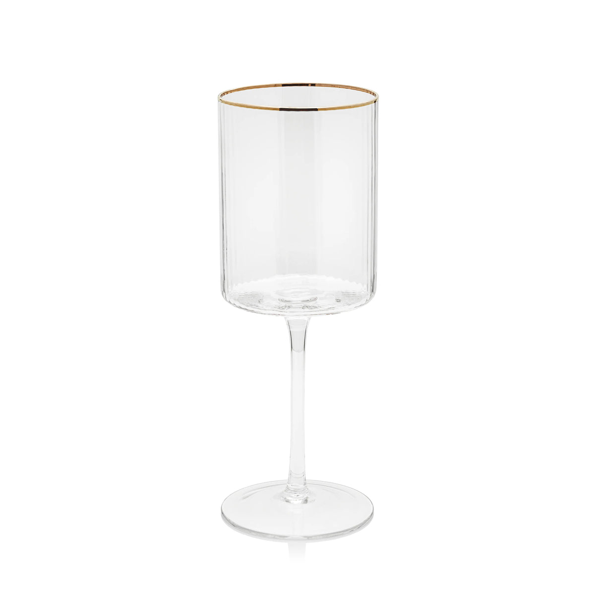 Optic Red Wine Glass with Gold Rim - Set of 12