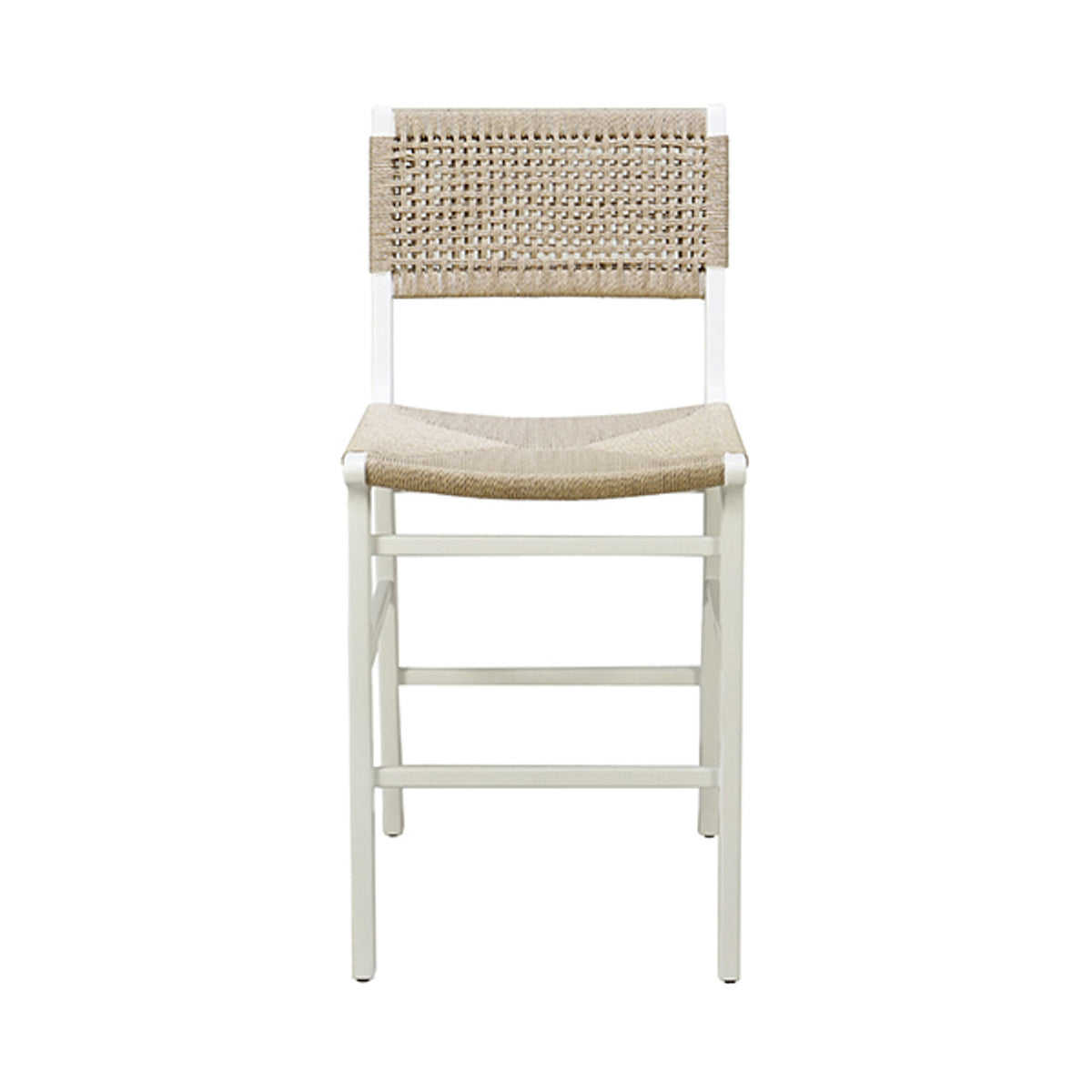 Charlotte White & Woven Counter Stool