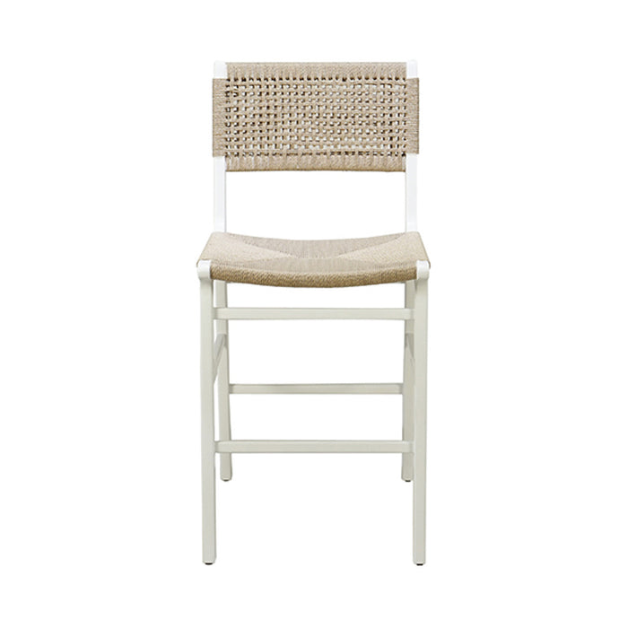 Charlotte White & Woven Counter Stool