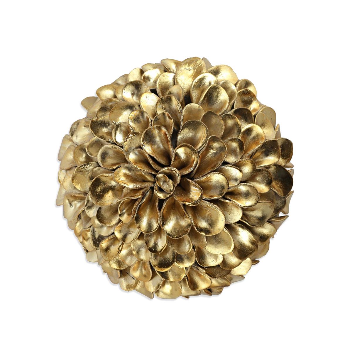 Gold Pom Pom Flower Wall Art