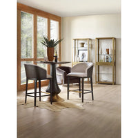 Chanes Upholstered Wood & Brass Bar Stool