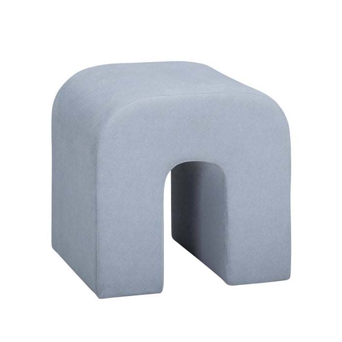 Daliah Light Blue Performance Velvet Ottoman