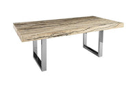 Modern 79" Onyx Dining Table With Stainless Steel Legs