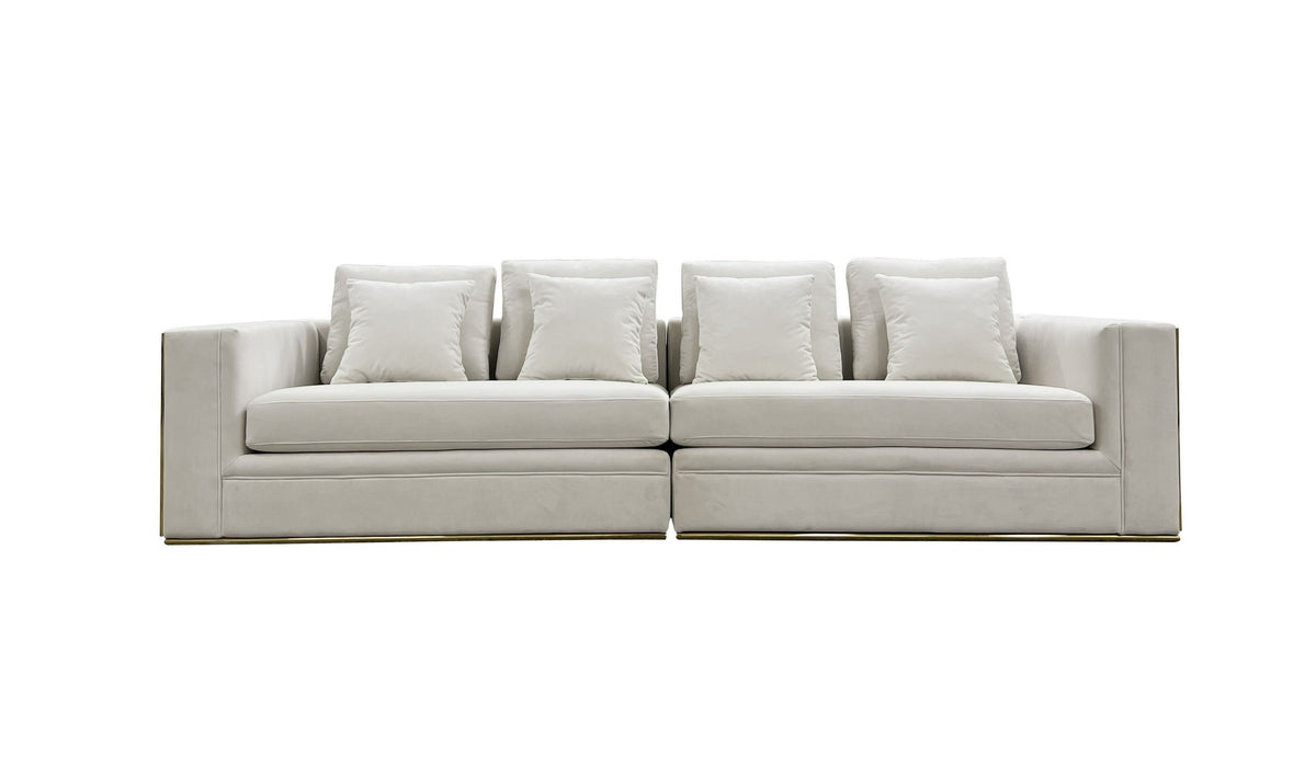 Harmonia Glam Light Grey Velvet Sofa