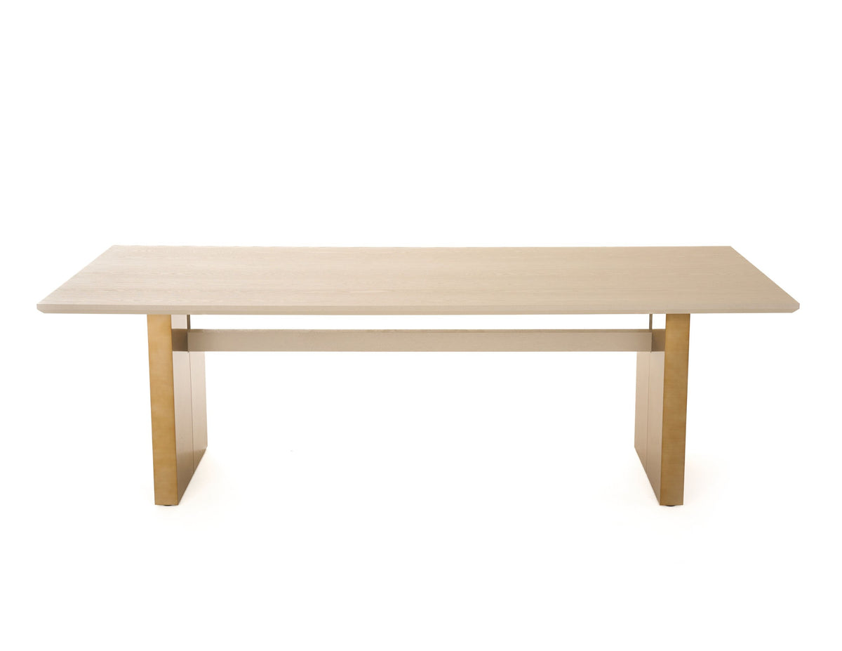 Viktoria 94" Modern Cream Ash & Gold Dining Table