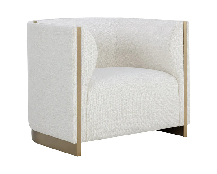 Larron Performance Fabric & Gold Accent Chair