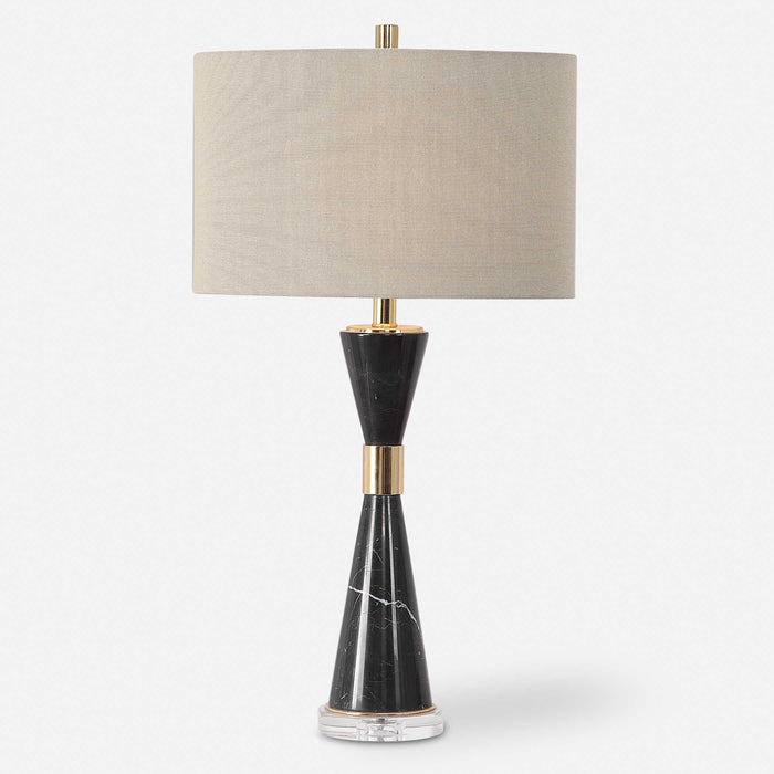 Lucas Black Marble & Gold Table Lamp