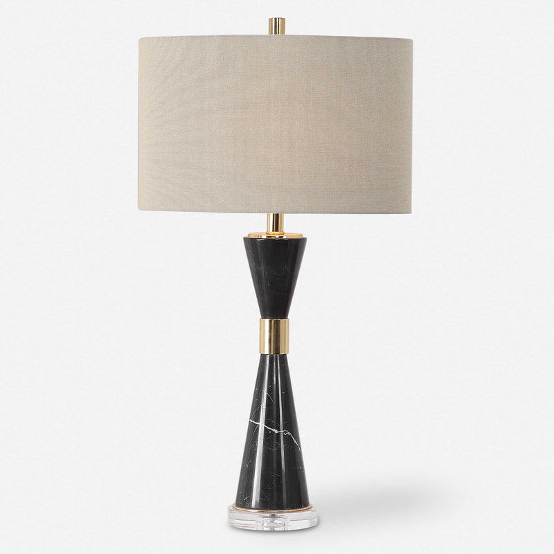 Lucas Black Marble & Gold Table Lamp