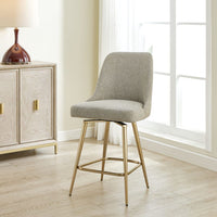 Wellington Taupe & Brushed Gold Counter Stool
