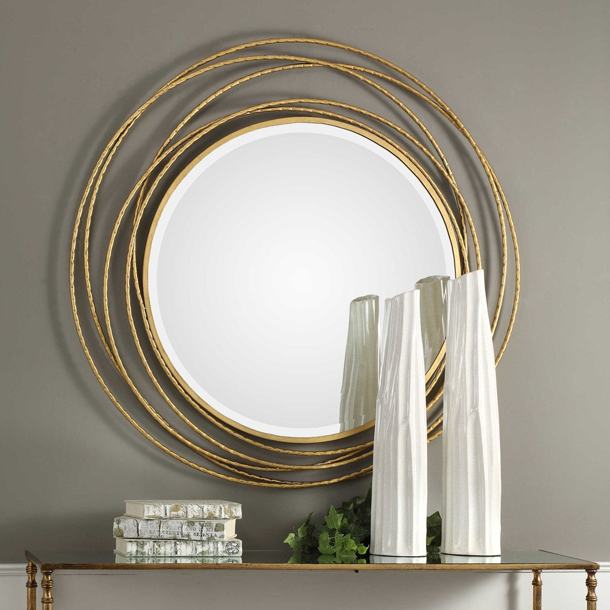 Carter 39" Iron Coils Round Mirror