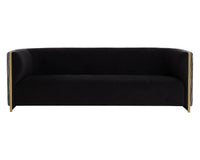 Larron 95.75" Black & Brushed Gold Sofa
