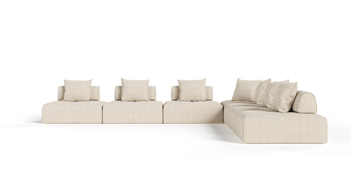Eliza 7 Piece Modern Modular Beige Sectional Sofa