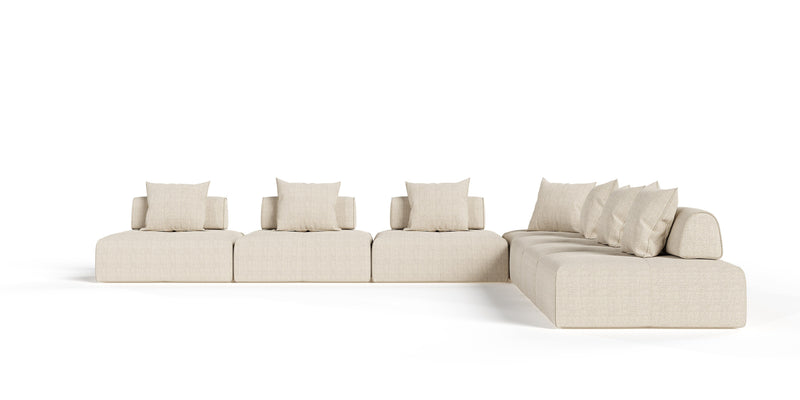 Eliza 7 Piece Modern Modular Beige Sectional Sofa