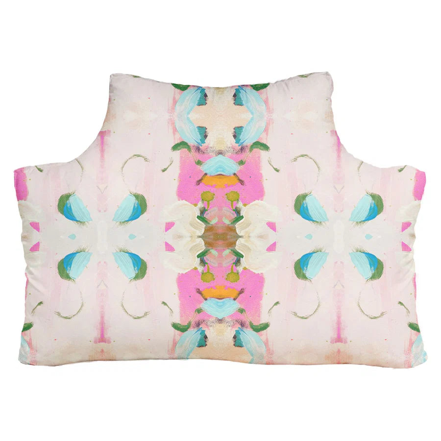 Whimsical Pink Garden Twin XL Headboard Pillow
