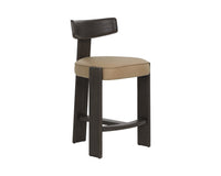 Horton Dark Brown Oak & Sahara Sand Leather Counter Stool
