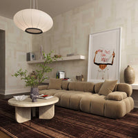 Vogue 78.7” Cafe Au Lait Performance Velvet Modular Loveseat