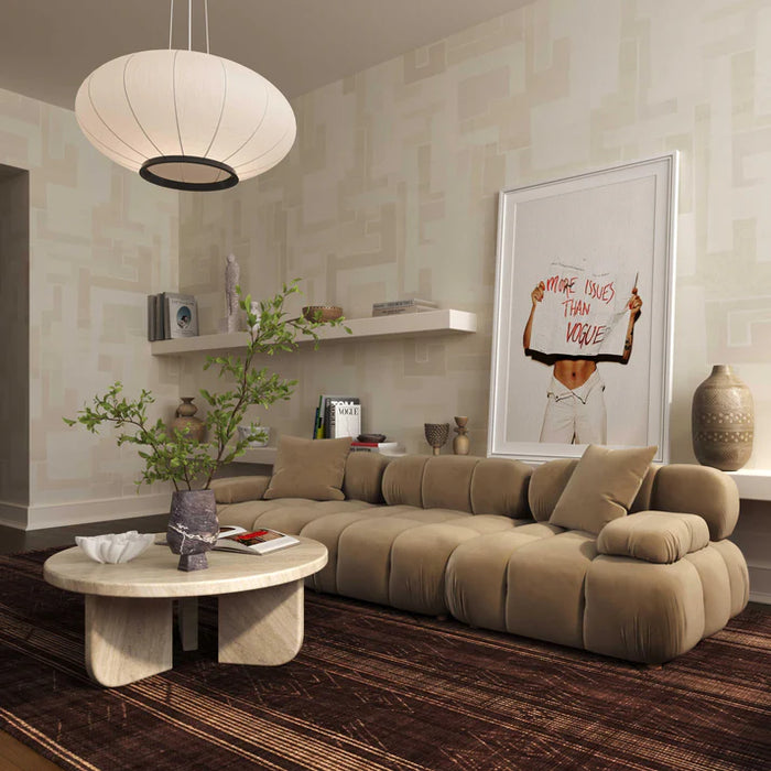 Vogue 78.7” Cafe Au Lait Performance Velvet Modular Loveseat