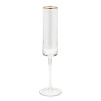 Optic Champagne Flute with Gold Rim - Set of 12