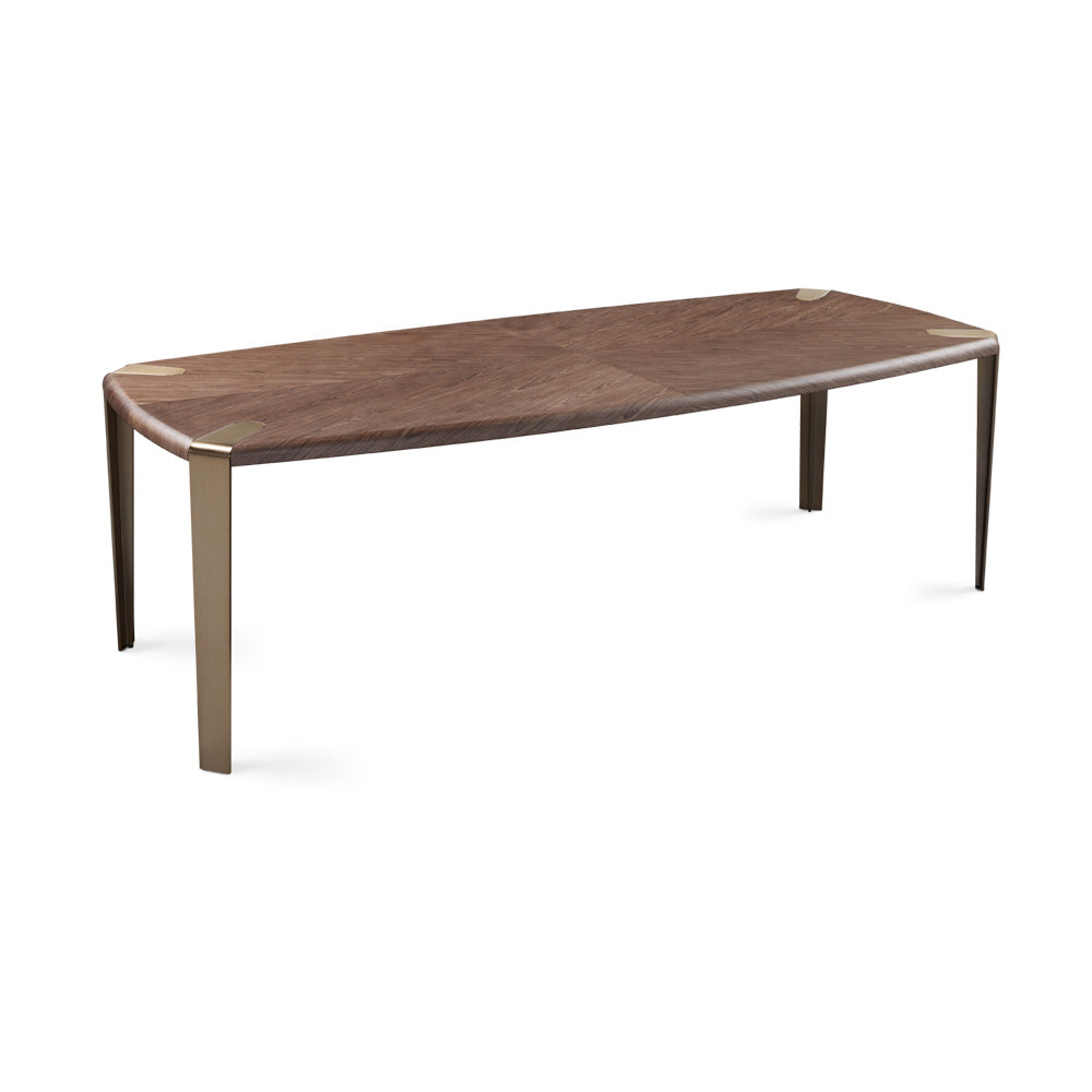 Polly 84" Brown & Gold Dining Table