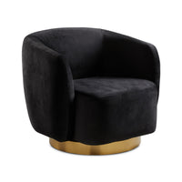 Primrose Black Velvet & Gold Accent Chair