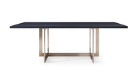 Trisha Modern Black Ash & Brass Dining Table