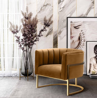 Chloe Cognac Performance Velvet Accent Chair