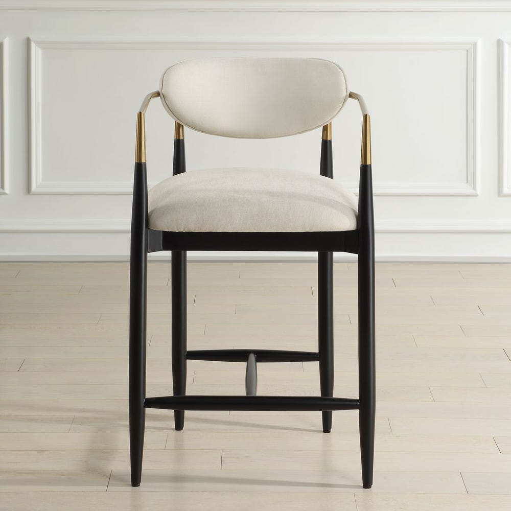 Harper Off White Velvet Counter Stool