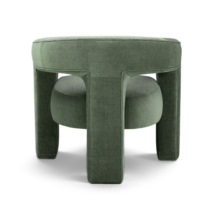 Clara Green Performance Velvet Curved Accent Chair