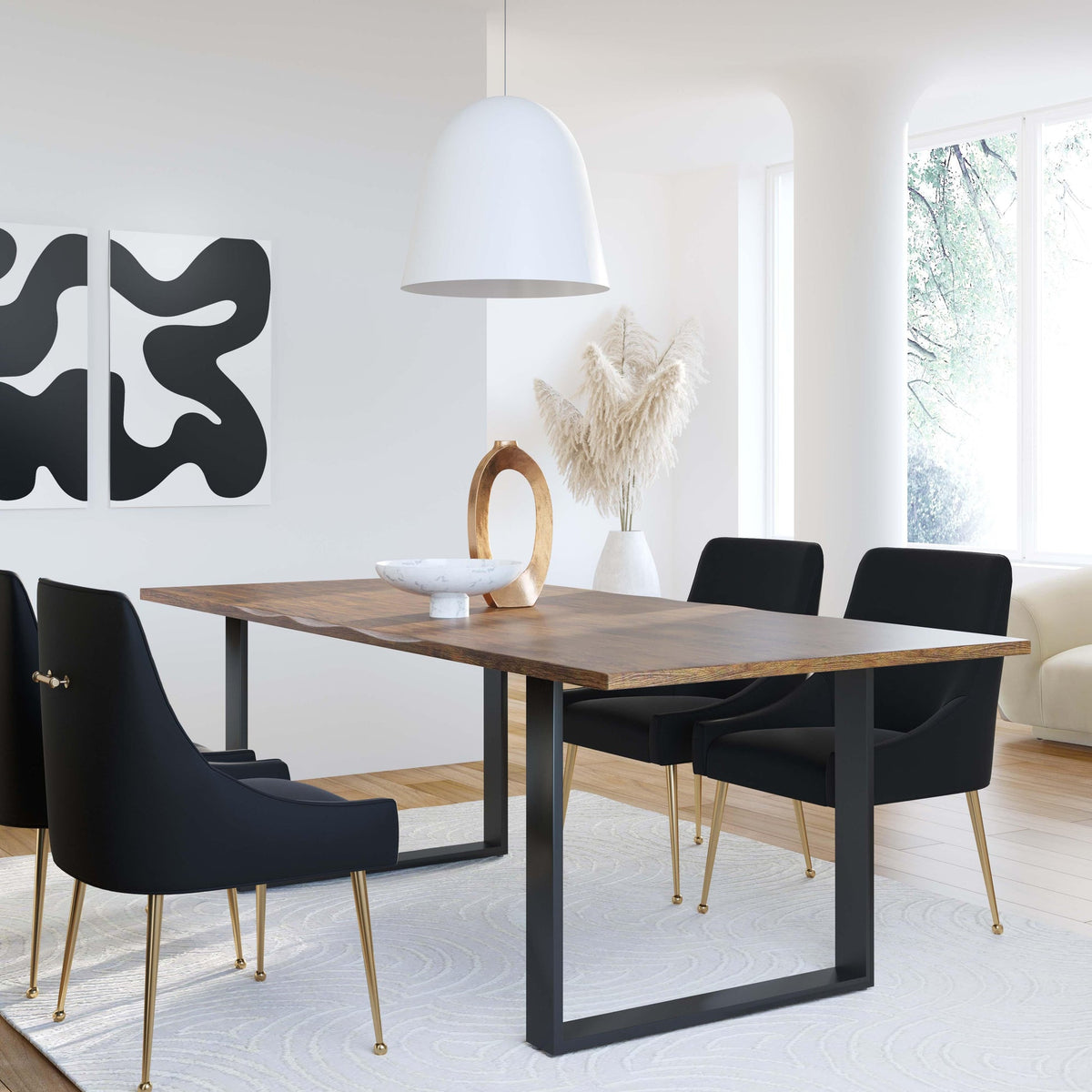 Prado Black Velvet With Gold Frame Chair - PROMOTION