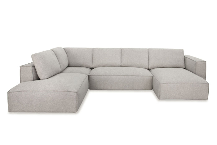 Luce Modern Light Grey Fabric Sectional Sofa W/ Right Facing Chaise