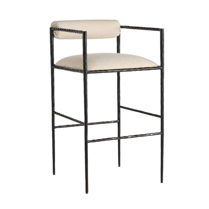 Musa White Performance Fabric Bar Stool