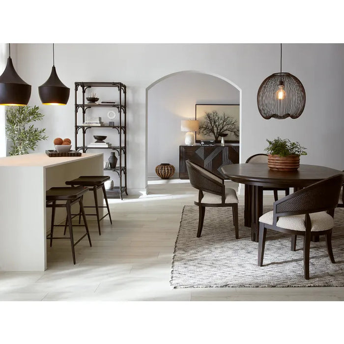 Nolita Black & Cream Cane Barrel Back Chair