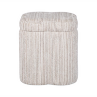 Grace 14.2" Cream Chenille Storage Ottoman