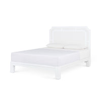 Olivia Soft White & Vanilla Lacquered Bleached Oak Bed