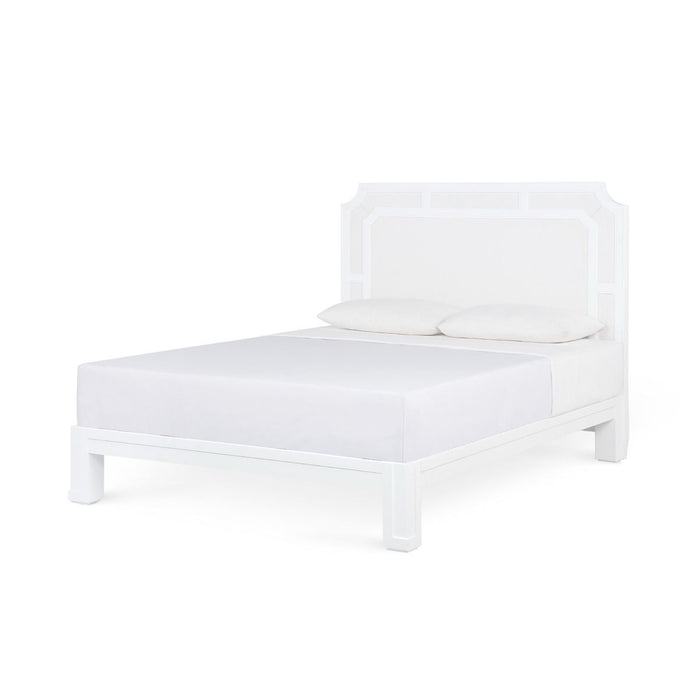 Olivia Soft White & Vanilla Lacquered Bleached Oak Bed