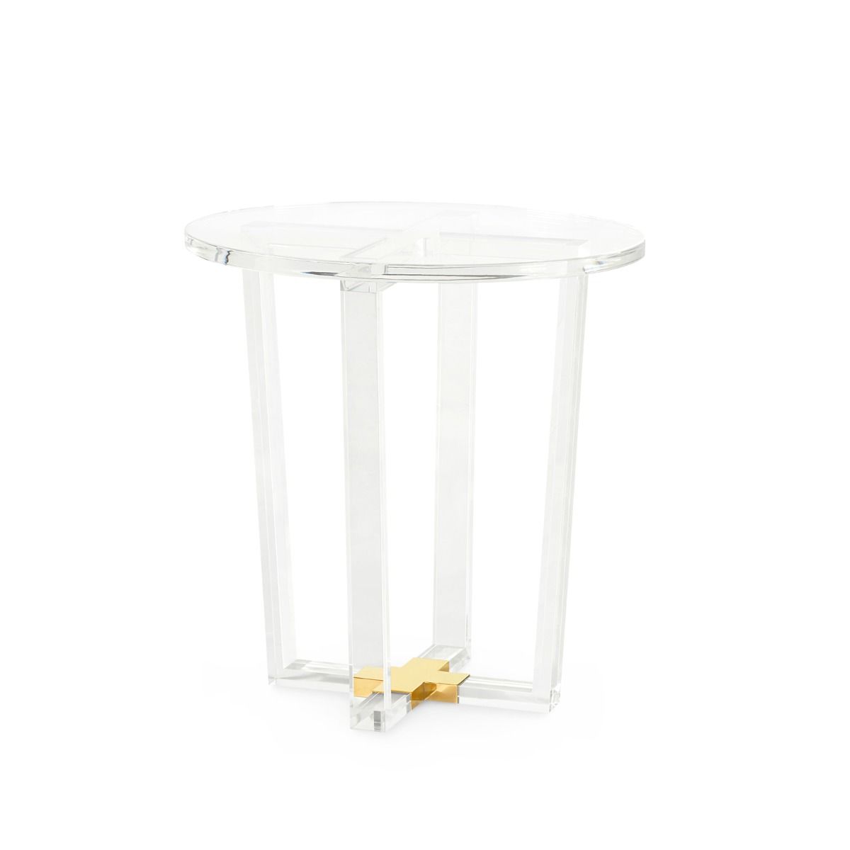 Olive Acrylic & Gold Accent Table