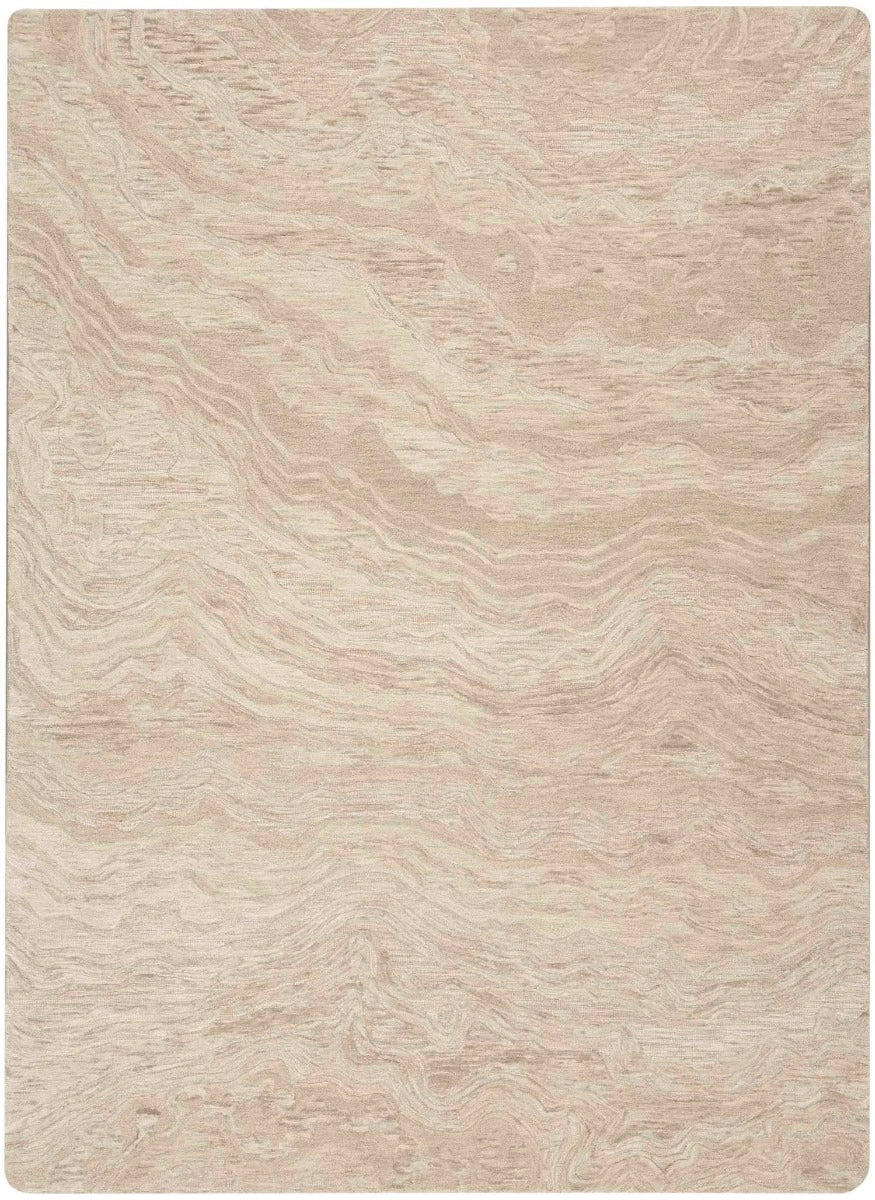 Refined Taupe Wool Area Rug