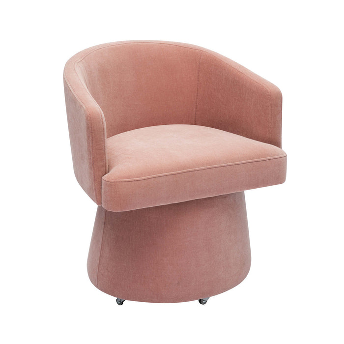 Nest Pink Upcycled Chenille Rolling Desk Chair