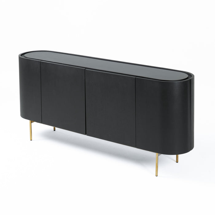 Anita Modern Black Oak & Gold Buffet