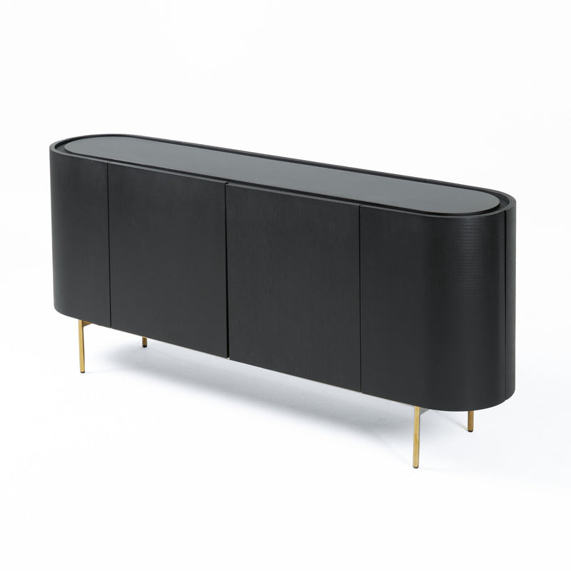 Anita Modern Black Oak & Gold Buffet