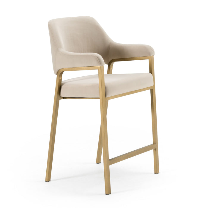 Alice Modern Beige & Gold Counter Stool