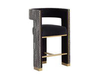Adamina Black, Night Fabric & Gold Counter Stool