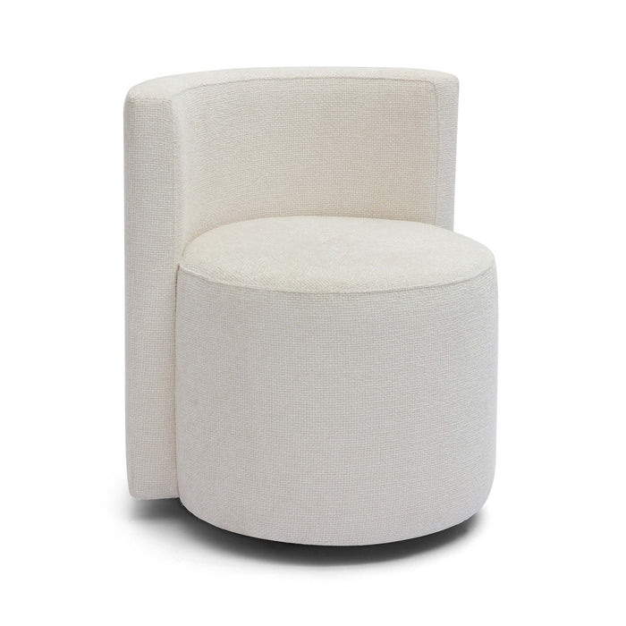 Alyssa Cream Chenille Rolling Desk Chair