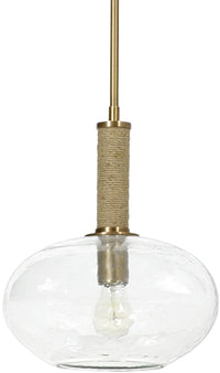 Bronson Wide Glass & Brass Pendant