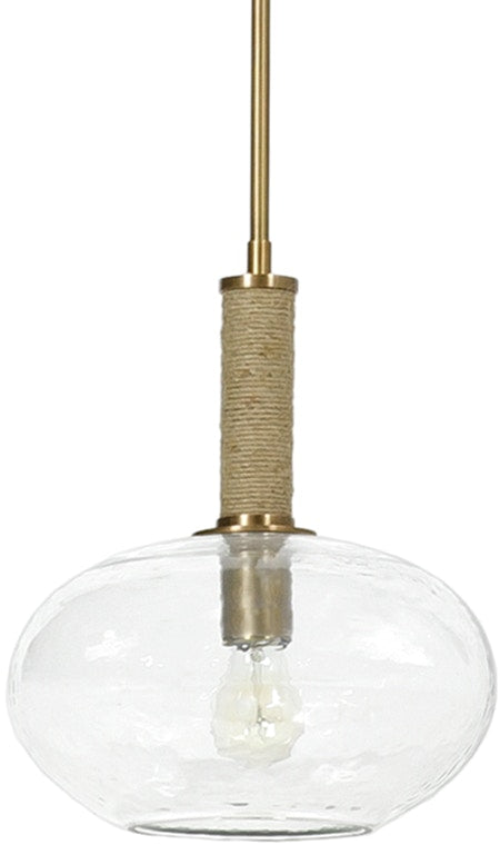 Bronson Wide Glass & Brass Pendant