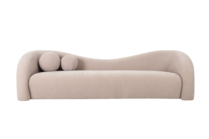 Charles Contemporary Beige Fabric 4 Seat Sofa
