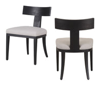 Rowan Modern Beige Linen + Black Walnut Dining Chair (Set of 2)