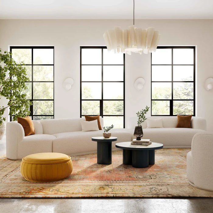 Pablo 186" Plush Cream Boucle 4-Piece Modular RAF Sectional Sofa