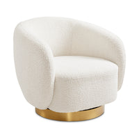 Primrose Ivory Boucle & Gold Accent Chair